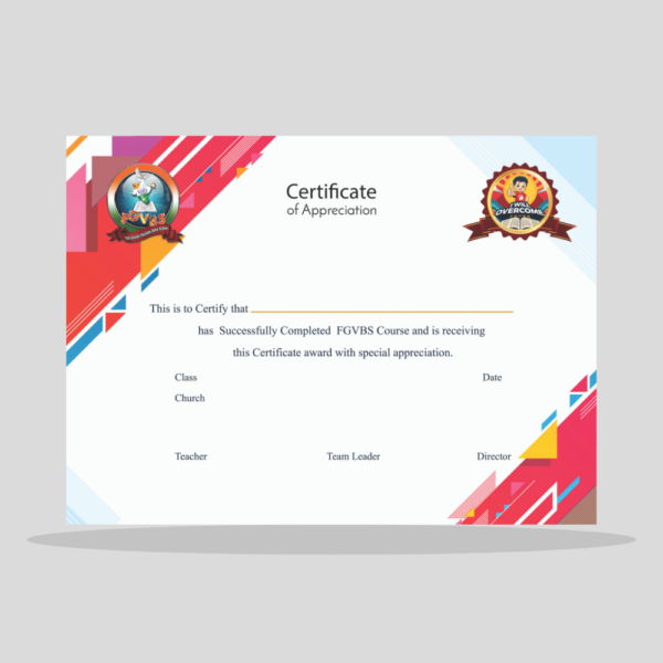 Teacher / Volunteer Certificate